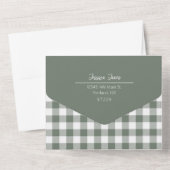 チェックしたベイビーブランチの招待状 - 本用に切り離す オールインワン招待状 (裏面)