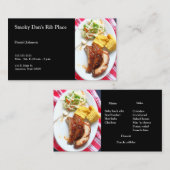 チェックした布のBBQ背面リブ 名刺 (正面/裏面)