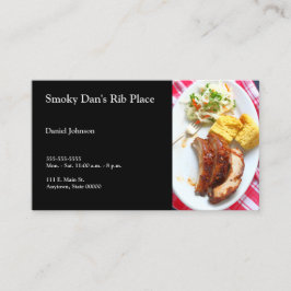 チェックした布のBBQ背面リブ 名刺
