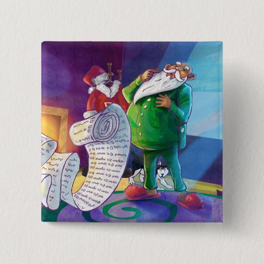 チェックしなきゃ サンタ 缶バッジ (正面)