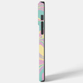 チェックと渦巻きパステルピンク、黄、紫、緑 Case-Mate iPhoneケース (裏面 / 左)