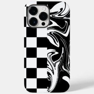 チェックと渦巻き – 白黒 Case-Mate iPhone 14 PRO MAXケース
