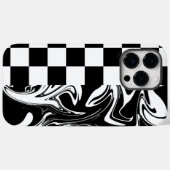 チェックと渦巻き – 白黒 Case-Mate iPhoneケース (裏面 (横))