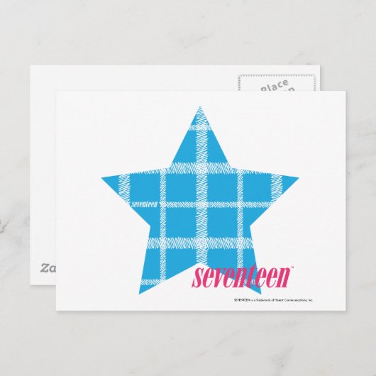 チェックのアクア3 ポストカード (正面/裏面)