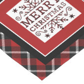 チェックのメリークリスマス ロングテーブルランナー (コーナー)