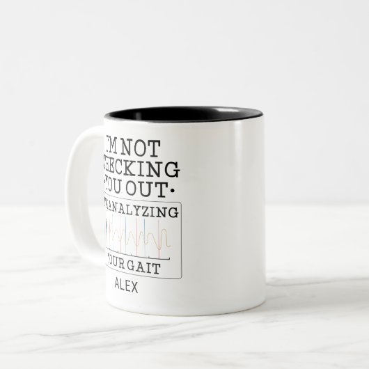 チェックアウトしない物理セラピストおもしろい カスタム ツートーンマグカップ (正面左)