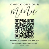 チェックアウト私たちのメニューQrコード白黒シックモダン ウィンドウサイン (シート3)