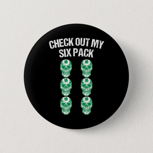 チェックアウトMy Six PackSt patricks dayスカルシャーマー 缶バッジ (正面)