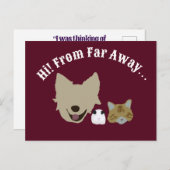 チェックインするペット ポストカード (正面/裏面)