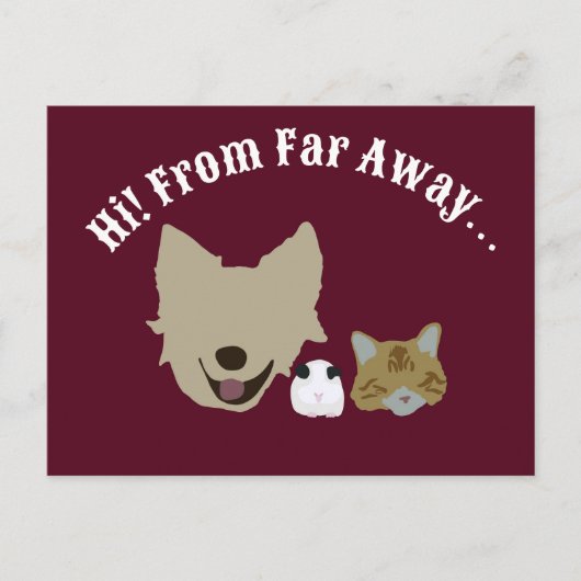 チェックインするペット ポストカード (正面)