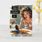 チェックイン中 | スピルトおもしろいコーヒー カード (黄色い花)