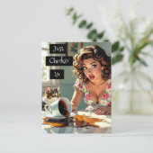 チェックイン中 | スピルトおもしろいコーヒー ポストカード (スタンド正面)