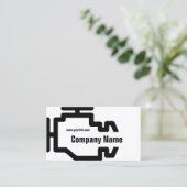 チェックエンジンサービス白黒カード 名刺 (スタンド正面)