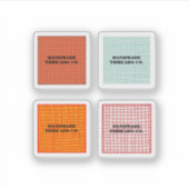 チェックカラフルパターン手作り衣料品事業 シール (正面)