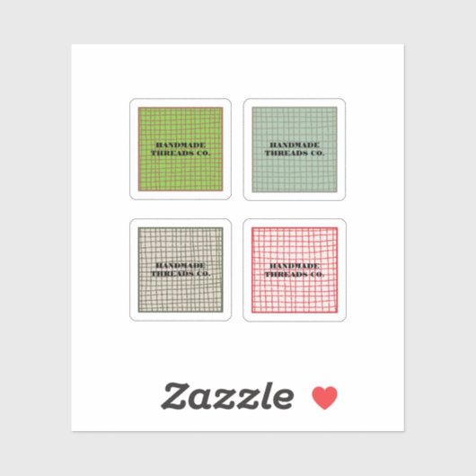 チェックカラフルパターン手作り衣料品事業 シール (シート)