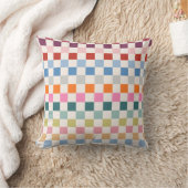 チェックカラフルパタ市松模様にーンのチェック クッション (ブランケット)