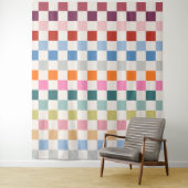 チェックカラフルパタ市松模様にーンのチェック タペストリー (インサイチュ)