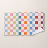 チェックカラフルパタ市松模様にーンのチェック バスタオルセット (ハンドタオル)