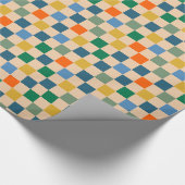 チェックカラー市松模様にパタ数々のーン ラッピングペーパー (角)