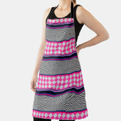 チェックストライプデザインカイト混合パターン エプロン (インサイチュ)