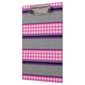 チェックストライプデザインハーレクイン混合パターン クリップボード (左)