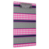 チェックストライプデザインハーレクイン混合パターン クリップボード (右)