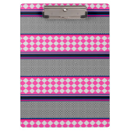 チェックストライプデザインハーレクイン混合パターン クリップボード