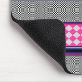 チェックストライプデザインハーレクイン混合パターン マウスパッド (コーナー)