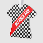 チェックデザイン（赤） オーナメント (正面)