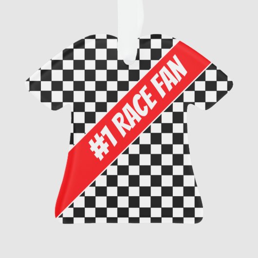 チェックデザイン（赤） オーナメント (正面)