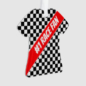 チェックデザイン（赤） オーナメント (正面)