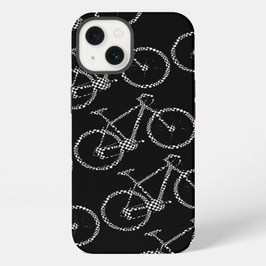 チェックバイクブラック iPhoneケース (裏面)