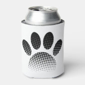 チェックパターンハーフトーンドッグポープリント 缶クーラー (缶正面)