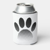 チェックパターンハーフトーンドッグポープリント 缶クーラー (缶裏面)