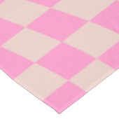 チェックパターンピーチ及びピンクチェッカーボ名門私立校風のード テーブルクロス (アングル)