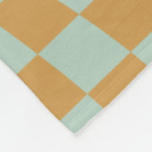 チェックパターンミント波状チェッカーボー市松模様にド フリースブランケット (角)