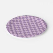 チェックパターン(ダブルライトパープル) ペーパープレート (アングル)