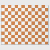 チェックパター市松模様にン燃焼オレンジ ラッピングペーパー (フラット)