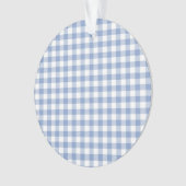 チェックブルージンガムクラシックのパターン オーナメント (正面)