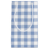 チェックブルージンガムクラシックのパターン スモールペーパーバッグ (正面)