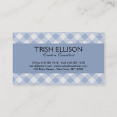 チェックブルージンガムクラシックのパターン 名刺 (裏面)