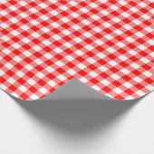 チェックプレ赤と白イドのラッピング紙 ラッピングペーパー (角)