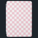 チェックベビーピンクと白のチェッカーボードパターン iPad AIR カバー<br><div class="desc">市松模様にパターン – 薄いピンクと白のチェッカーボード。</div>