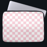 チェックベビーピンクと白チェッカーボードパターン ラップトップスリーブ<br><div class="desc">パター市松模様にン – 薄いピンクと白いチェッカーボード。</div>