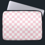 チェックベビーピンクと白チェッカーボードパターン ラップトップスリーブ<br><div class="desc">パター市松模様にン – 薄いピンクと白いチェッカーボード。</div>