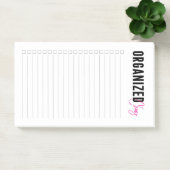 チェックボックスが並んだ整理されたカオスピンク ポストイット (オフィス)