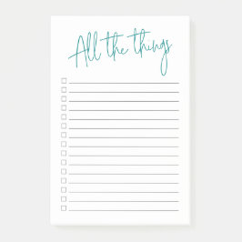 チェックボックスとラインを持つすべてのThingsティール（緑がかった色） ポストイット