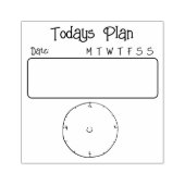 チェックボックスの今日の計画の時計の行頭仕訳帳リスト ラバースタンプ (インプリント)