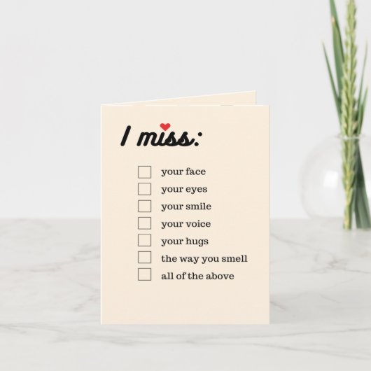 チェックボックスの「会いたい」カード サンキューカード (正面)