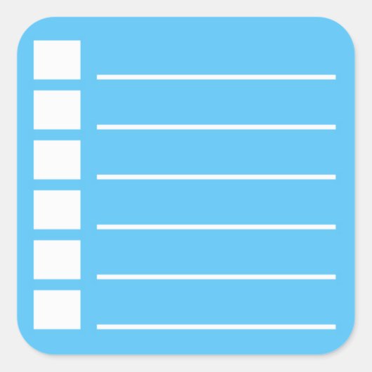 チェックボックスをオフにしてリストを実行するには スクエアシール (正面)